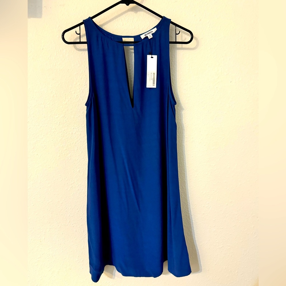 BB Dakota: V-cut Crepe Dress - Small (Blue)
